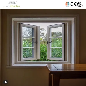 Ventana de aluminio francesa de alta gama con diseño retro y marcos ultradelgados, ventana metálica de estilo francés moderno con herrajes de marca de primera