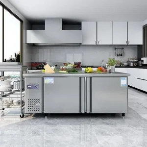 Double Doors Refrigerator Table Counter
