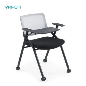 Office Upholstered Foldable Lecture Training Room Adult Student Study Tablet Arm Table Chair with Writing Pad for Sale