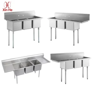 Customizable Hot Sale Industrial Utility Stainless Steel Restaurant 3 Components Sink Stand