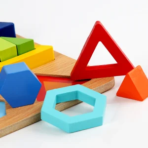 Wooden Geometric Shape Cognition Board Preschool Learning Educational Game Montessori 3D Matching Puzzle Sorting Math Toy