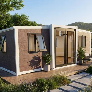 Casa modular prefabricada de doble ala plegable aislada