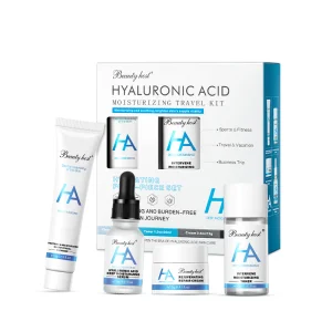 Travel Kit for All Skin Types Hyaluronic Acid Face Cream Serum Toner Cleanser by Skin Care Set