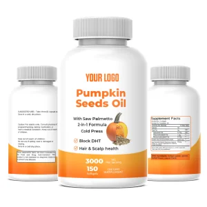 OEM/ODM Factory Wholesale High Quality Pumpkin Seeds Oil Softgel Supplement for Hair &amp; Scalp Health