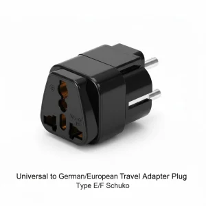 Fire Retardant PC Material Universal to EU Plug Adapter, High Quality Grounded German Travel Wall Socket Converter