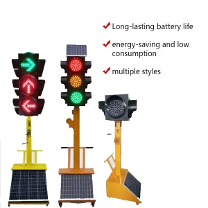 Mobile Portable Portable Traffic Light Controller 200mm 300mm 400mm Railway LED Traffic Light Lamp Solar Powered Portable Traffic Light