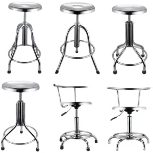 Stainless Steel Hospital Lift Chair Stool Rotating Seat Height Adjustable Feature Chinese Style For Workshop School Laboratory