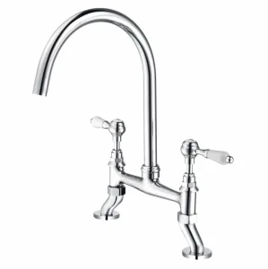 North American Design Styles Luxury Antique Bridge Styles Chromed Finish Kitchen Sink Faucets Mixer