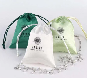Custom Logo Silk Satin Drawstring Bags