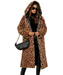 2018 Women's Slim Faux Fur Breathable Parka Winter Warm Fashion Hooded Lapel Jacket