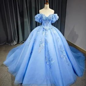 Vestidos de boda para mujeres de fiesta de quinceañera azul
