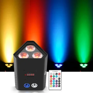 Battery Wireless Wifiuplights Par 3x18w RGBWAUV