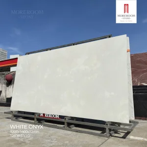 1600X3200mm Glossy White Onyx Artificial Stone Polished Finish Sintered Stone Slab