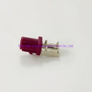 Conector macho Fakra de ángulo recto, impermeable y coaxial RF para montaje en PCB con carcasa