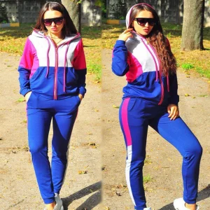 Nova Moda Feminina Conjunto de Listras Sólidas