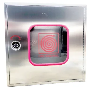Gabinete de manguera contra incendios de acero inoxidable con ventana de inspección, gabinete de incendios montado en la pared