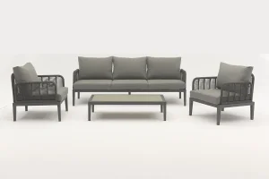 Famous Outdoor Alum Rope sofa Rosewyn 4pcs set Exporter, Exporters