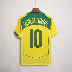Camiseta Vintage Retro do Brasil Ronaldinho Réplica de Camisas de Futebol das Seleções e Clubes