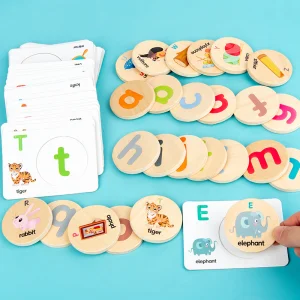 Wooden Puzzle Letter Recognition Matching Chip