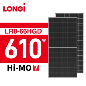 LONGi Hi MO 7 610W Solar Panels High Power Bifacial Module Monocrystalline PV Panels for Utility Scale Solar Energy Projects