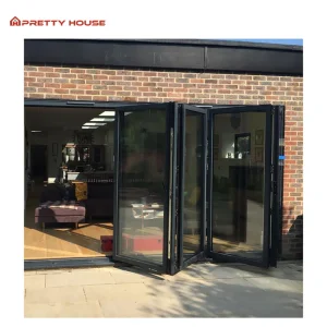 Hurricane Proof Impact Rated Luxury Folding Aluminum Glass Patio Exterior Bifold Doors