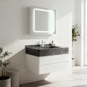 Sleek Freestanding Bathroom Vanity with Drawer Storage