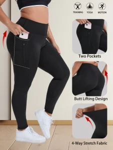 Plus Size Yoga Leggings with Zipper Pockets