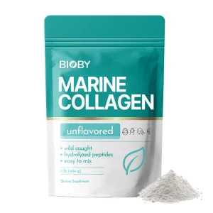 OEM Private Label Bioby Marine Collagen Powder Wild Caught Hydrolyzed Peptides Unflavored Hair Skin Nails 454g