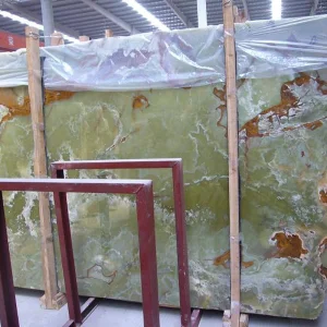 Factory Directly Price Bathroom Design Green Onyx Slab Marble Wall