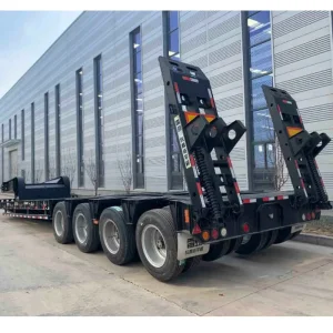 Factory 3 4 5 Axle Lowbed Truck Trailer 60 70 80 90 100 Ton New Low Loader Bed Semi Trailer Trailers for Sale