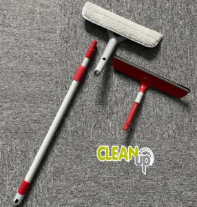 2 in 1 Window Cleaning Tool with Telescopic Handle for Car Indoor Outdoor High Windows