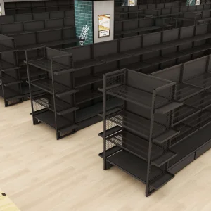 Double Sided Metallic Grocery Shelves