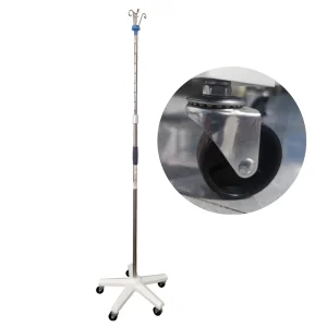 Adjustable Mobile Stainless Steel IV Pole