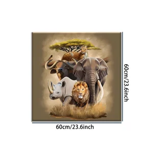 African Big Five Safari Canvas Art