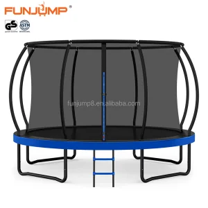Heavy Duty Steel Frame GS Certified Indoor/Outdoor Recreational Trampoline with Protective Net 10FT-16FT Family Fitness
