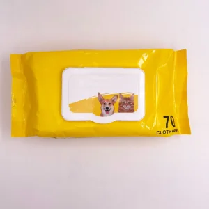 Fabricante de Toalhetes Não Tecidos Personalizados OEM para Limpeza de Patas de Cães, Toalhetes para Animais de Estimação para Cães e Gatos
