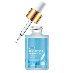 Polyglutamic Acid Moisturizing Serum with Hyaluronic Acid and Glycerin - Plump, Hydrate, Firm,Face Serum for Dry Skin