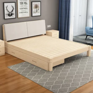 Cama doble melamina hogar moderno