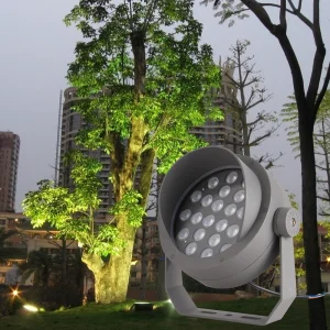 24W LED Narrow Beam Spotlight (5-60 Adjustable) IP67 Waterproof Long Range Flood Light for Landscape with 3-Year Warranty
