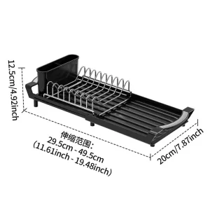 Large Extendable Dish Drying Rack, Expandable Dish Rack for Kitchen Counter, with Multifunctional Drainboard, Fits Any Sink, Drainer for Countertop Organization