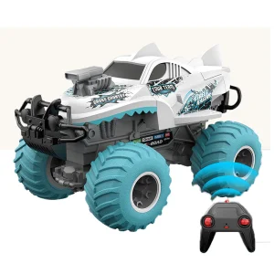 QS Toys Amazon Hot Sales Wholesale Assemble DIY Remote Control Car 1: 16 2.4GHz Big Wheel off-Road Truck for Boys Crash Car Battle Shark Radio Control Toys