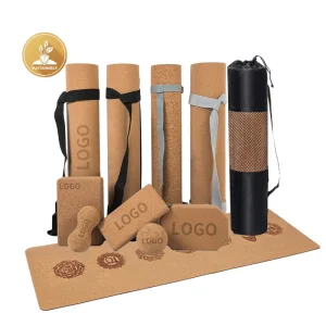 High Quality Durable Recycle Custom Logo Non Slip Eco-Friendly Natural Cork Rubber Yoga Mat