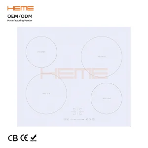China Manufacturer's Built-In 4-Burner White Glass Induction Cooktop Electric Cooktops Ceramic Panel Touch for Kitchen Hob
