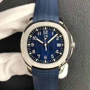 Ppf Factory 1: 1 Original Replica Luxury Men's Automatic Stainless Steel Watch with Blue Crocodile Pattern Luminous Markers and Date Dial