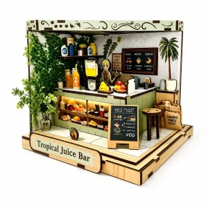 High-Quality Tropical Juice Bar Wooden DIY Miniature Scene Kit | MOQ: 200 Pcs | OEM & ODM Manufacturers, Quotes