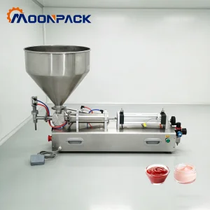 Moonpack G1WGD Filling Machine Horizontal Semi-Automatic Paste Piston Filler For Cream Lotion Sauce Bottle Jar Filling Machine