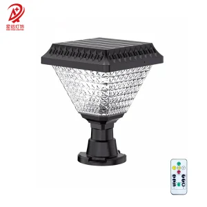 Wholesale High Brightness IP65 Remote Control LED Pillar Light Solar Powered Waterproof Garden Lawn Yard Outdoor Lighting