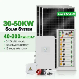 Renewable Energy 30kW 50kW 80kw Hybrid Solar System Industrial and Commercial Complete Solar Energy System Kit with Batteries