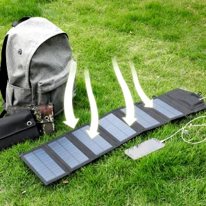 Small Solar Charger for Phone Wallet Size 8W Foldable Portable Hiking Solar Panel