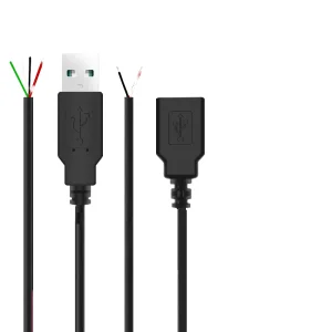 Strong Universal USB Female Male 2 Core 5A Fast Charging PVC High Speed 4 Wire Data Cable to Open Bare End